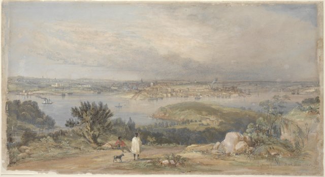 View of Sydney from St Leonards, 1843 by Conrad Martens, courtesy of State Library NSW